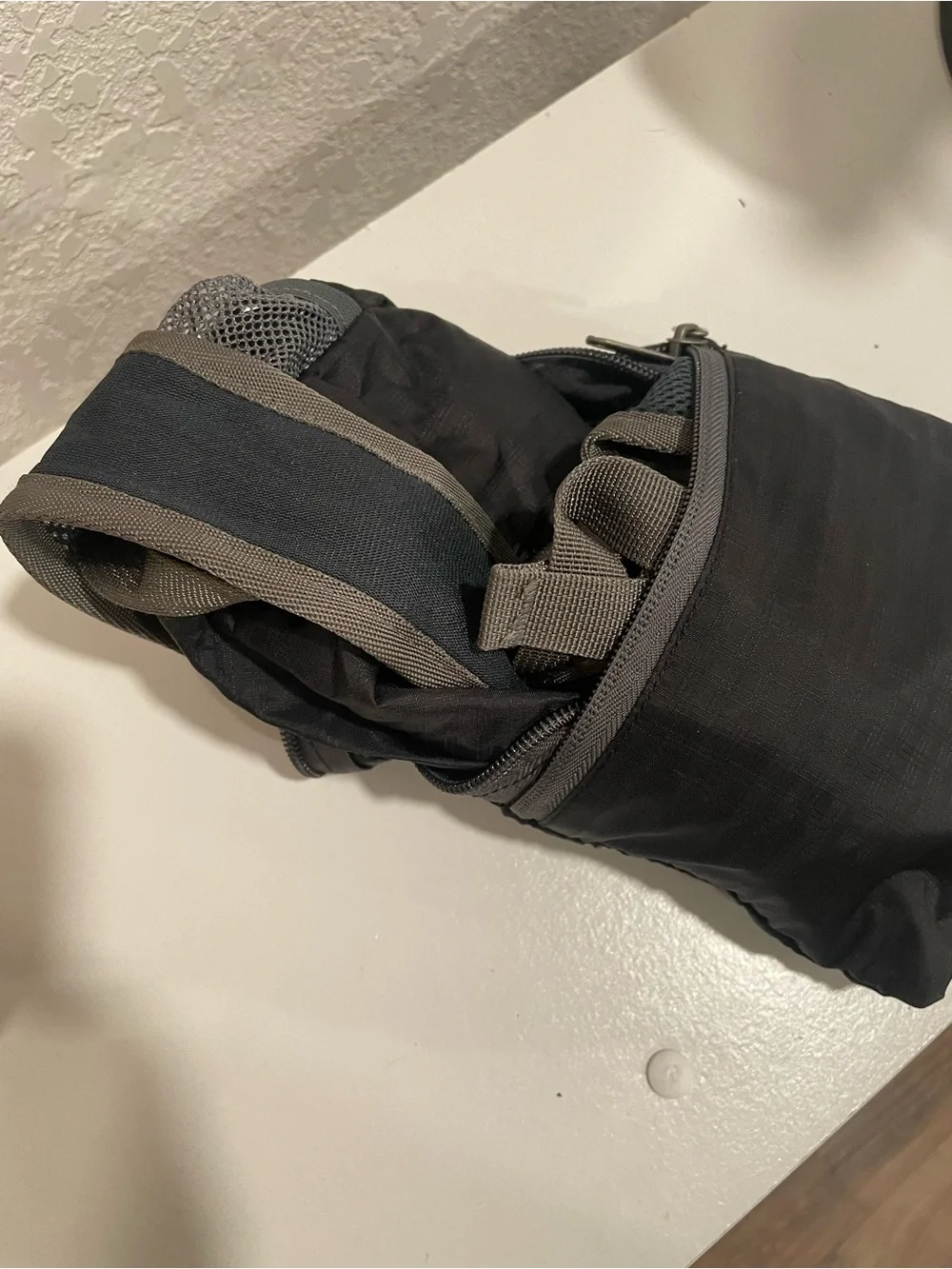 Black Packable Travel Backpack